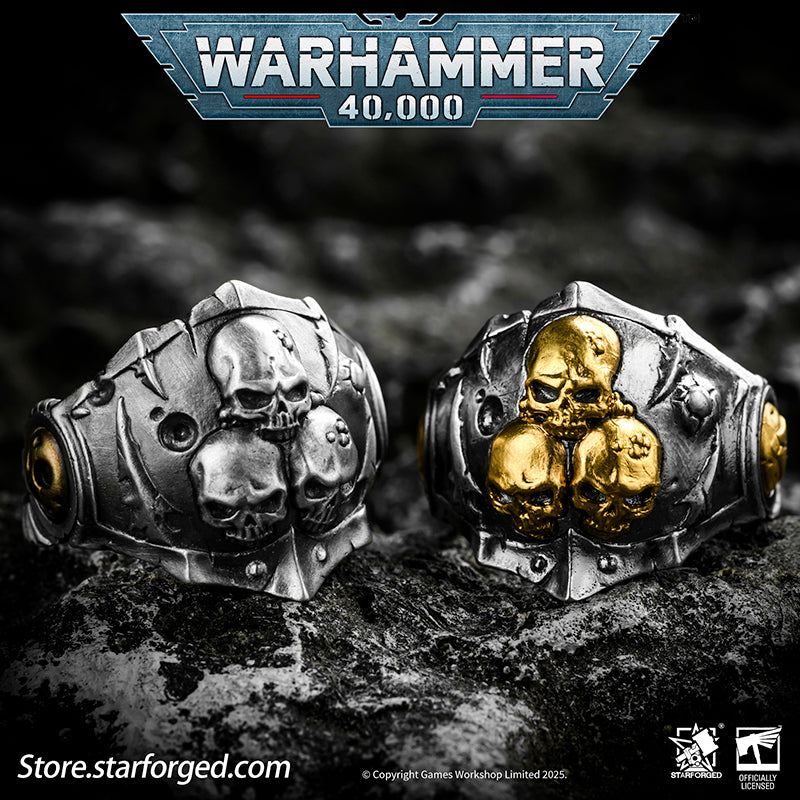 Starforged Warhammer 40K Ring of the Plague Dominus Death Guard Sliver Rings Accessories Jewelry The Death Guard were the XIV Astartes Legion, gene-sons of Mortarion. Once loyal sentinels of the Imperium, they turned against the Emperor during the galaxy-shattering Horus Heresy.For ten millennia since, they have stalked the stars as Nurgle's Chosen - living vessels of countless pestilences, silently spreading death and corruption across worlds.